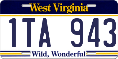 WV license plate 1TA943