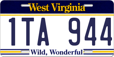 WV license plate 1TA944