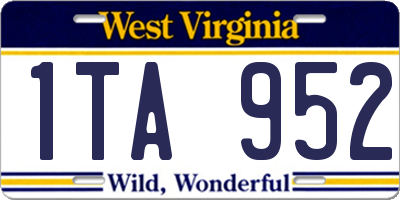 WV license plate 1TA952