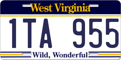 WV license plate 1TA955