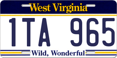 WV license plate 1TA965