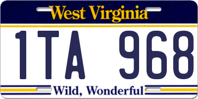 WV license plate 1TA968