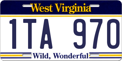 WV license plate 1TA970
