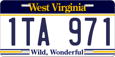 WV license plate 1TA971