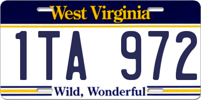 WV license plate 1TA972