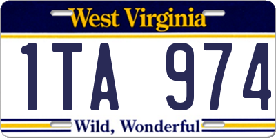 WV license plate 1TA974