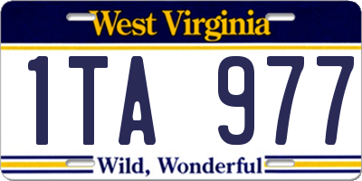 WV license plate 1TA977