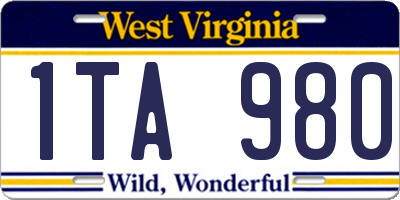 WV license plate 1TA980