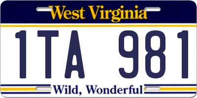 WV license plate 1TA981