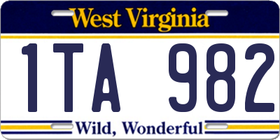 WV license plate 1TA982