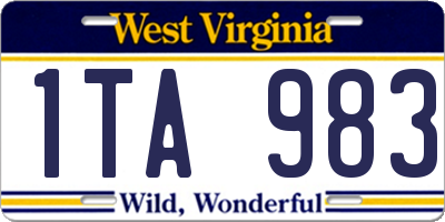 WV license plate 1TA983