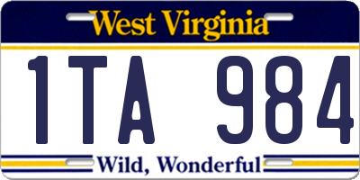 WV license plate 1TA984