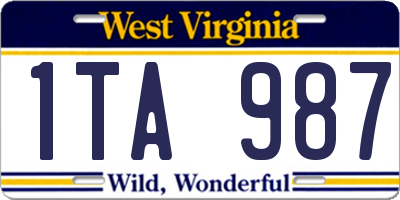 WV license plate 1TA987