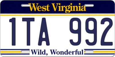 WV license plate 1TA992