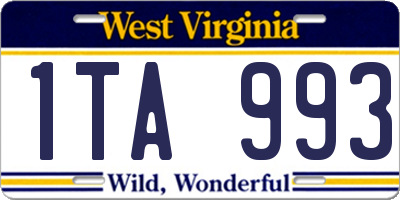 WV license plate 1TA993