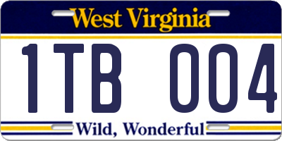 WV license plate 1TB004