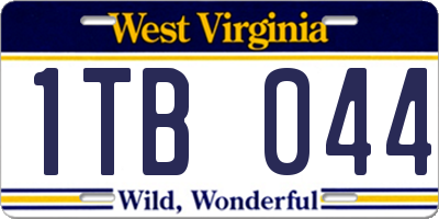 WV license plate 1TB044