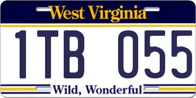 WV license plate 1TB055