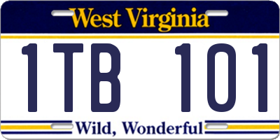 WV license plate 1TB101