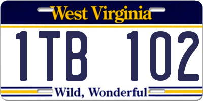 WV license plate 1TB102
