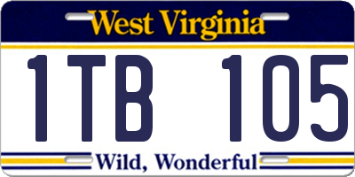 WV license plate 1TB105