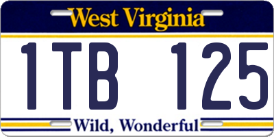 WV license plate 1TB125
