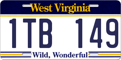 WV license plate 1TB149