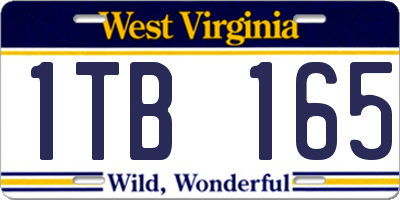 WV license plate 1TB165