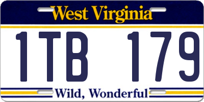 WV license plate 1TB179