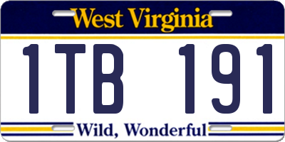 WV license plate 1TB191