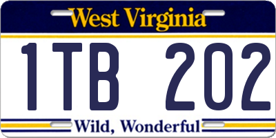 WV license plate 1TB202
