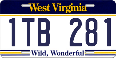 WV license plate 1TB281