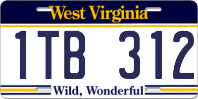 WV license plate 1TB312