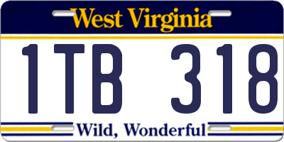 WV license plate 1TB318