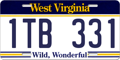 WV license plate 1TB331
