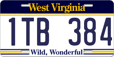 WV license plate 1TB384