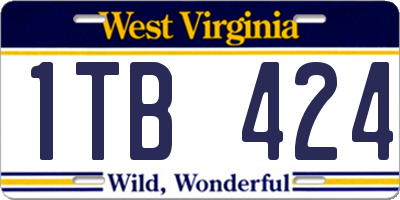 WV license plate 1TB424