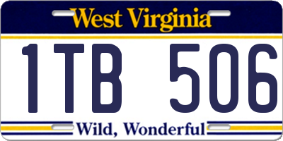 WV license plate 1TB506