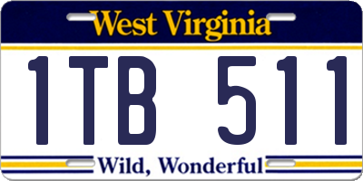 WV license plate 1TB511