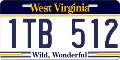 WV license plate 1TB512