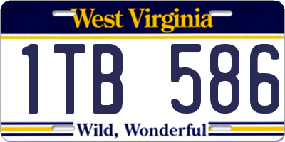 WV license plate 1TB586