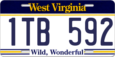 WV license plate 1TB592