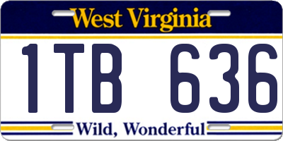 WV license plate 1TB636