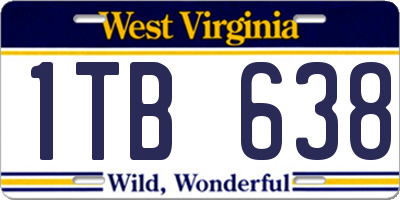 WV license plate 1TB638