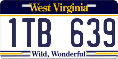 WV license plate 1TB639