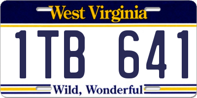 WV license plate 1TB641