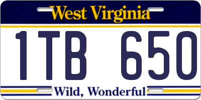 WV license plate 1TB650