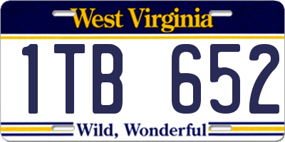 WV license plate 1TB652