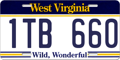 WV license plate 1TB660