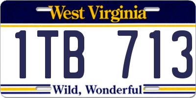 WV license plate 1TB713